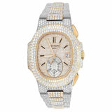 Moissanite Dual Tone Luxury Wrist Hip Hop Watch