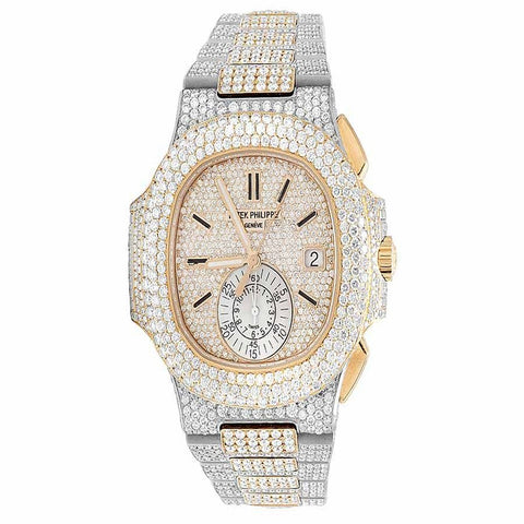 Moissanite Dual Tone Luxury Wrist Hip Hop Watch