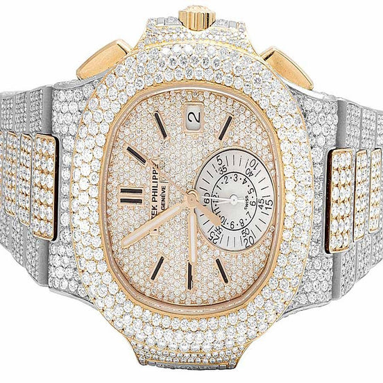 Moissanite Dual Tone Luxury Wrist Hip Hop Watch