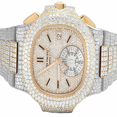 Moissanite Dual Tone Luxury Wrist Hip Hop Watch