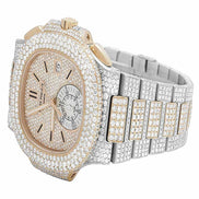 Moissanite Dual Tone Luxury Wrist Hip Hop Watch