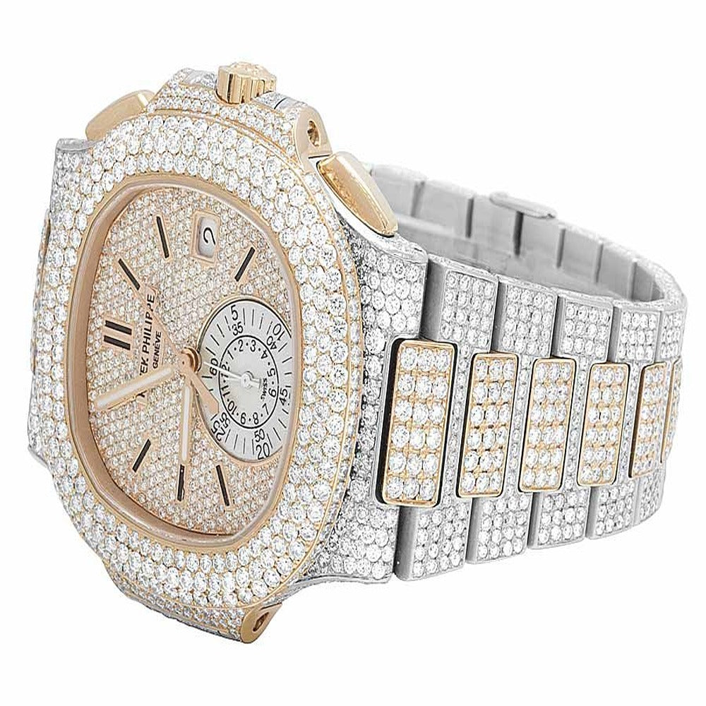 Moissanite Dual Tone Luxury Wrist Hip Hop Watch
