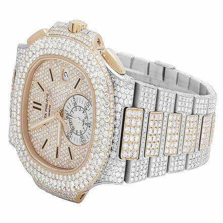 Moissanite Dual Tone Luxury Wrist Hip Hop Watch