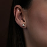 Bezel Set Pear Cut Fancy Moissanite Push Back Earring