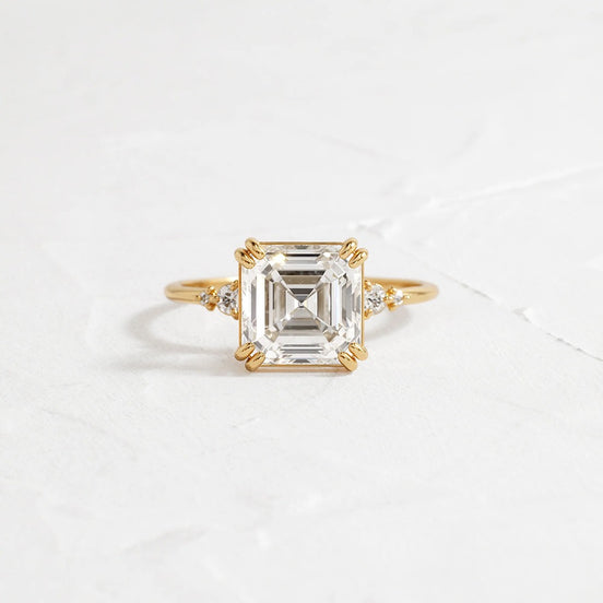 Asscher Cut Five Stone Moissanite Engagement Ring