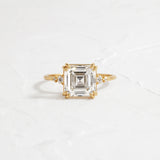 Asscher Cut Five Stone Moissanite Engagement Ring