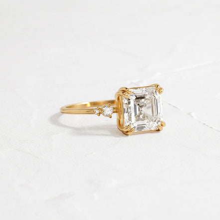 Asscher Cut Five Stone Moissanite Engagement Ring