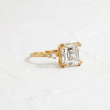 Asscher Cut Five Stone Moissanite Engagement Ring