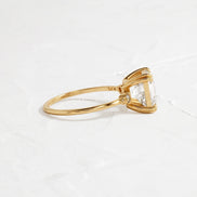 Asscher Cut Five Stone Moissanite Engagement Ring