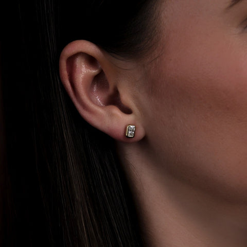 Radiant Cut Moissanite Stud Earring Gift For Her