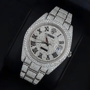 Moissanite Diamond Full White Stainless Steel Wrist Watch