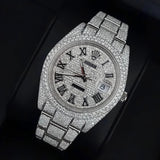 Moissanite Diamond Full White Stainless Steel Wrist Watch