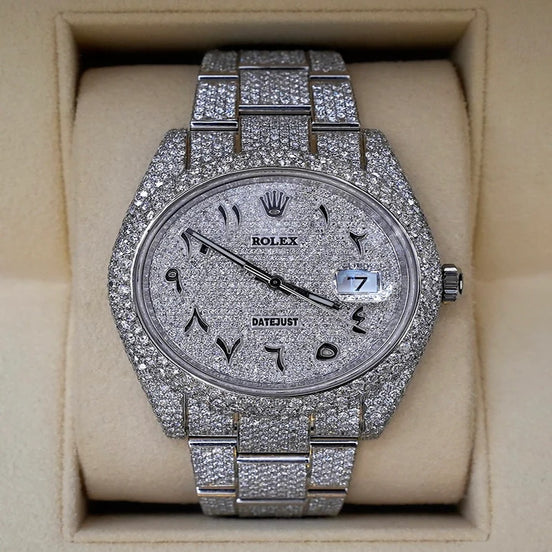 Stainless Steel  Full White Moissanite Iced Out Luxury Watch