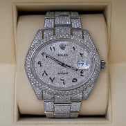 Stainless Steel  Full White Moissanite Iced Out Luxury Watch