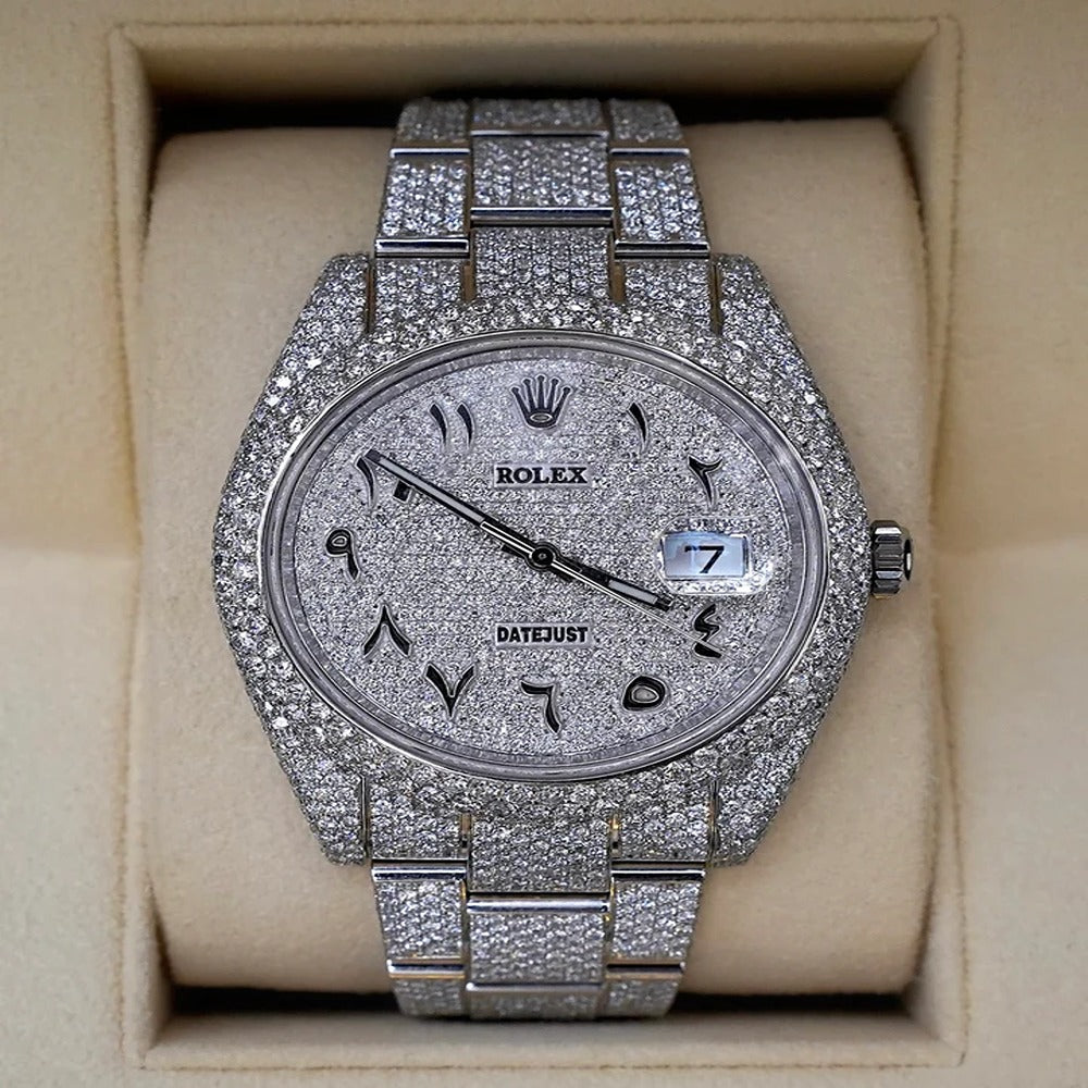 Stainless Steel  Full White Moissanite Iced Out Luxury Watch