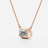 Moissanite Emerald Bezel Pendant Wedding Gift For Women