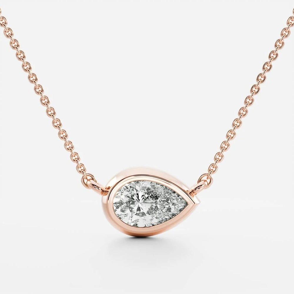 D Color Moissanite Pear Cut Solitaire Fancy Pendant