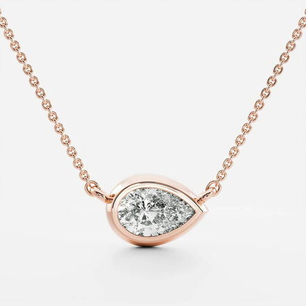 D Color Moissanite Pear Cut Solitaire Fancy Pendant