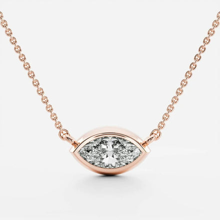 Marquise Cut Lab Created Diamond Solitaire Pendant