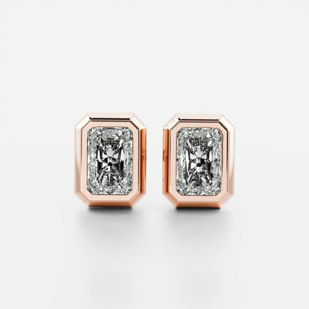 Radiant Cut Moissanite Stud Earring Gift For Her