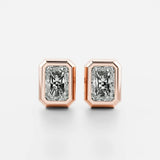Radiant Cut Moissanite Stud Earring Gift For Her