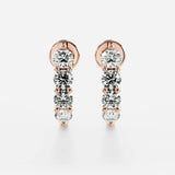 VVS1 Moissanite Round Cut Push Back Earring For Women
