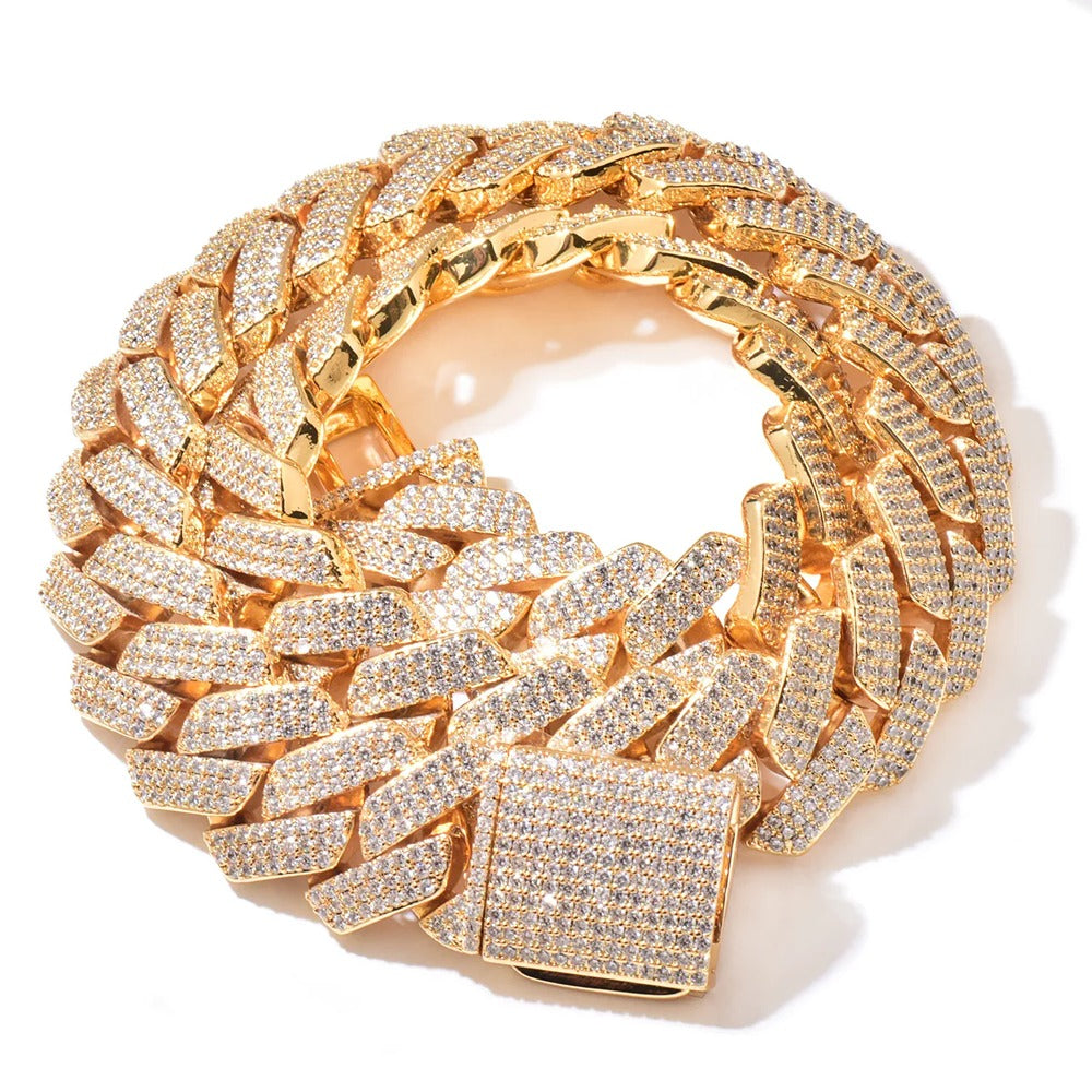 Iced Out D Color Moissnaite Diamond 22mm Hip Hop Chain