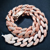 D Color Moissanite Buckle Clasp Curb Cuban Chain Gift For Men's