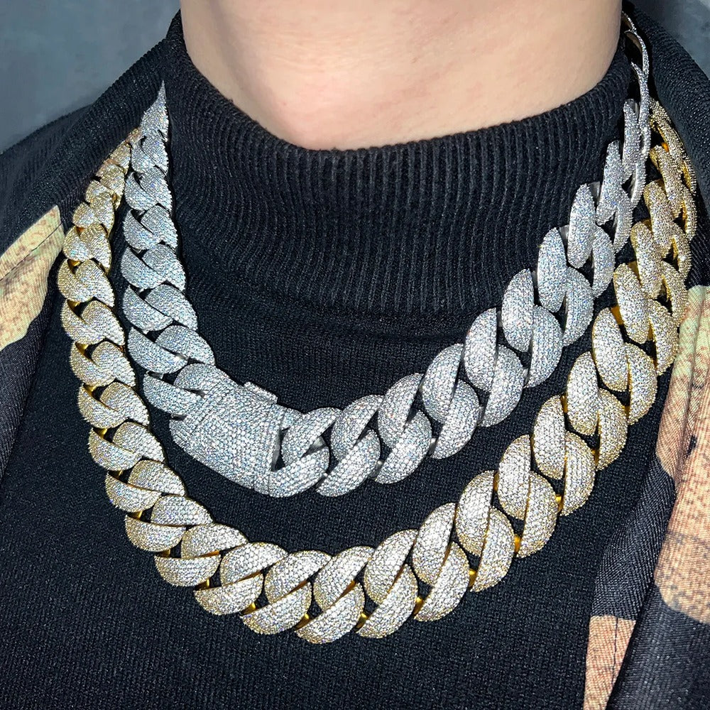 925 Sterling Silver VVS1 Moissanite Cuban Linked Chain