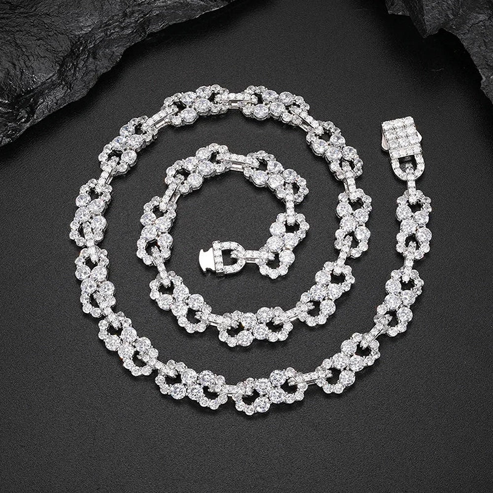 Moissnaite Diamond Iced Out Infinity Cuban Link Chine Gift For Men's