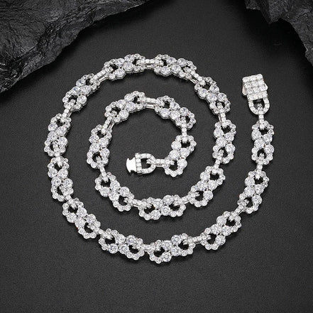 Moissnaite Diamond Iced Out Infinity Cuban Link Chine Gift For Men's