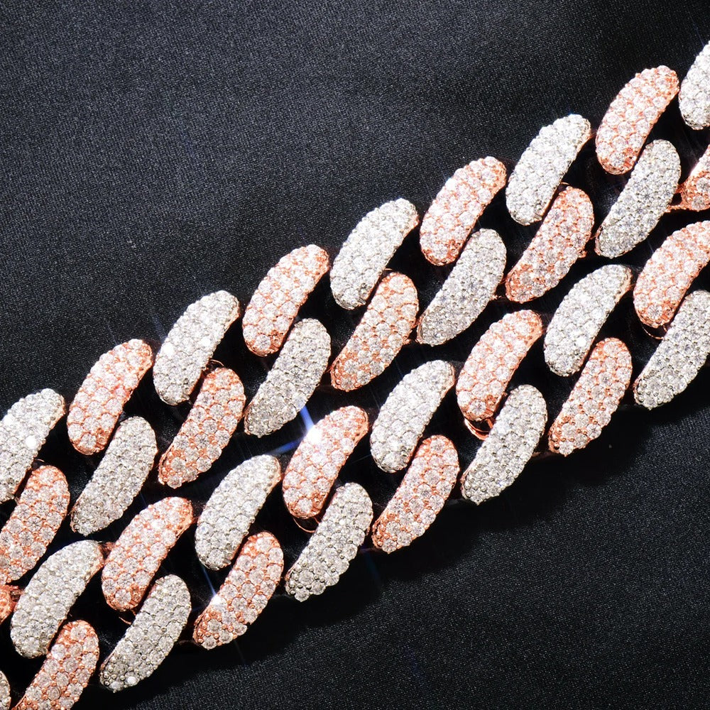 D Color Moissanite Buckle Clasp Curb Cuban Chain Gift For Men's