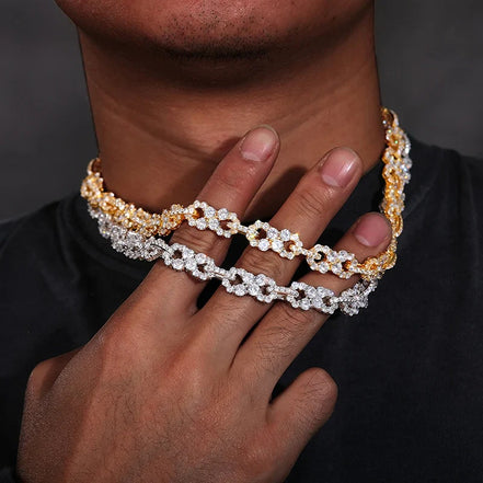 Moissnaite Diamond Iced Out Infinity Cuban Link Chine Gift For Men's