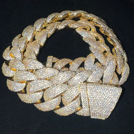 925 Sterling Silver VVS1 Moissanite Cuban Linked Chain
