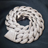 925 Sterling Silver VVS1 Moissanite Cuban Linked Chain