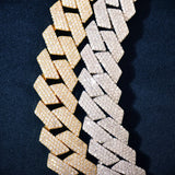 925 Sterling Silver Iced Out Moissanite Cuban Linked Chain