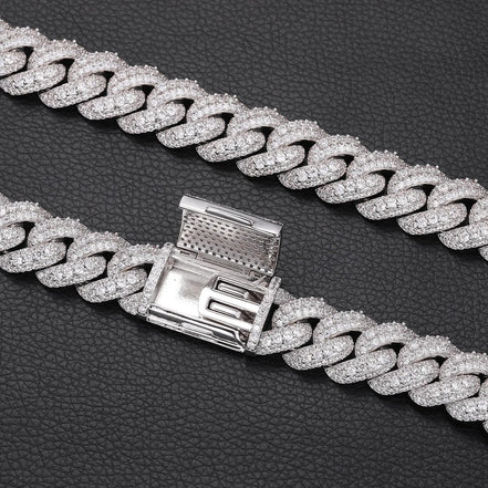 Iced Out Moissnaite Cuban Hip Hop Chain For Men's