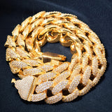 D Color Moissanite Buckle Clasp Curb Cuban Chain Gift For Men's