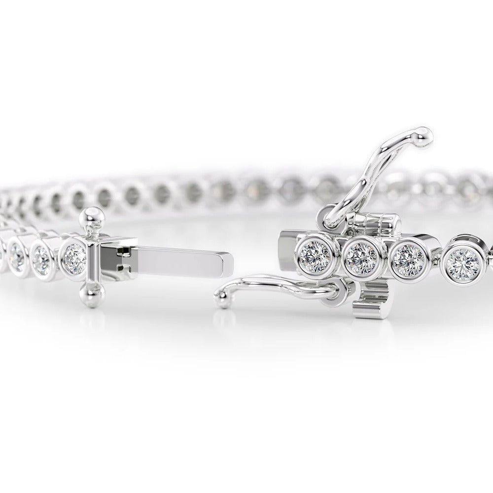 Round Cut Moissanite Diamond Tennis Bracelet