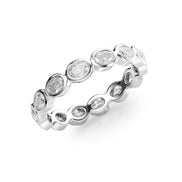 Bezel Set Oval Cut D Color Moissanite Full Eternity Band