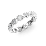 Bezel Set Oval Cut D Color Moissanite Full Eternity Band