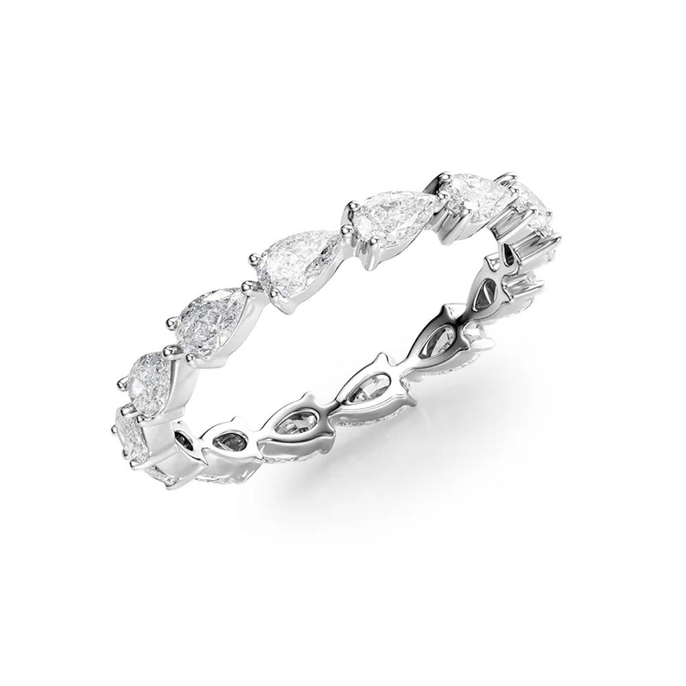 Pear Cut Moissanite Diamond Full Eternity Wedding Band