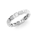 Moissnite Emerald Cut Bezel Set Wedding Band Gift For Women
