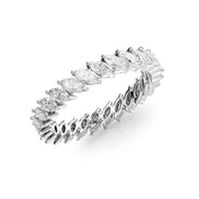 Full Eternity Moissanite Marquise Cut Wedding Band For Her