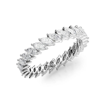 Full Eternity Moissanite Marquise Cut Wedding Band For Her