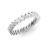 Full Eternity Moissanite Marquise Cut Wedding Band For Her