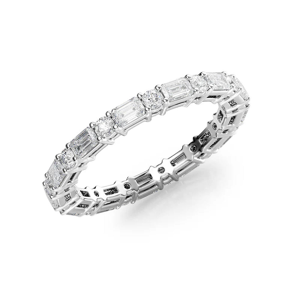 Round & Emerald Cut Full Eternity Moissanite Band