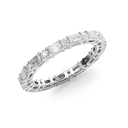 Round & Emerald Cut Full Eternity Moissanite Band