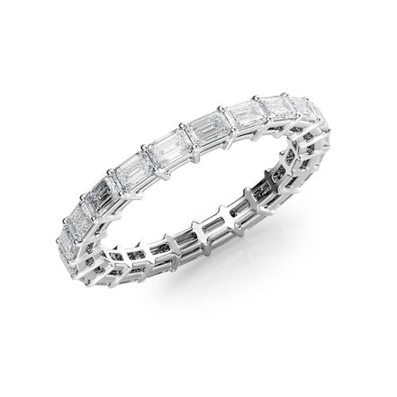 Moissanite Emerald Cut Full Eternity Wedding Proposal Band