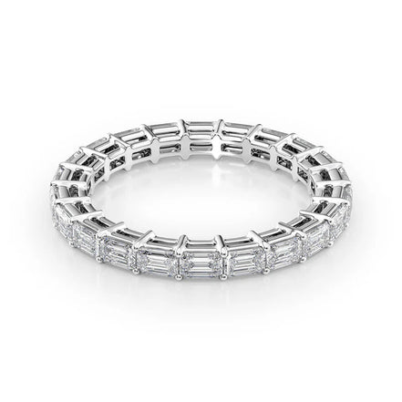 Moissanite Emerald Cut Full Eternity Wedding Proposal Band